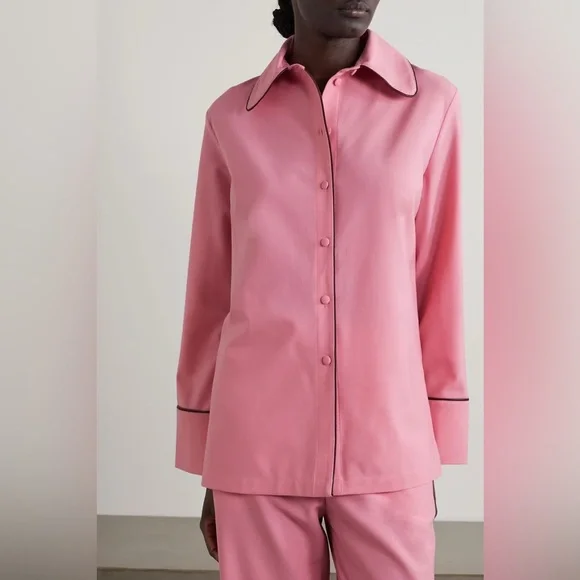 SET SLEEPER Off The Duty piped crepe pajama shirt and pants